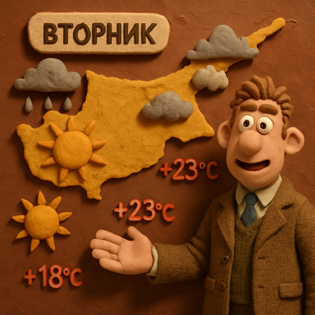 Во вторник на Кипре во второй половине дня в восточных районах возможны отдельные дожди