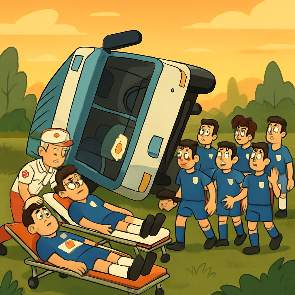 In the morning in Estonia, a bus carrying the national handball team of Cyprus overturned