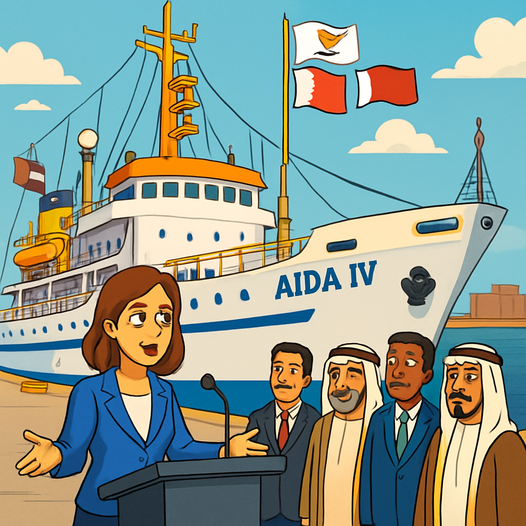 На Кипр прибыло учебное судно AIDA IV и министр судоходства подчеркнула, что его прибытие отражает силу партнерства между Кипром и Бахрейном, Египтом и другими странами арабского мира