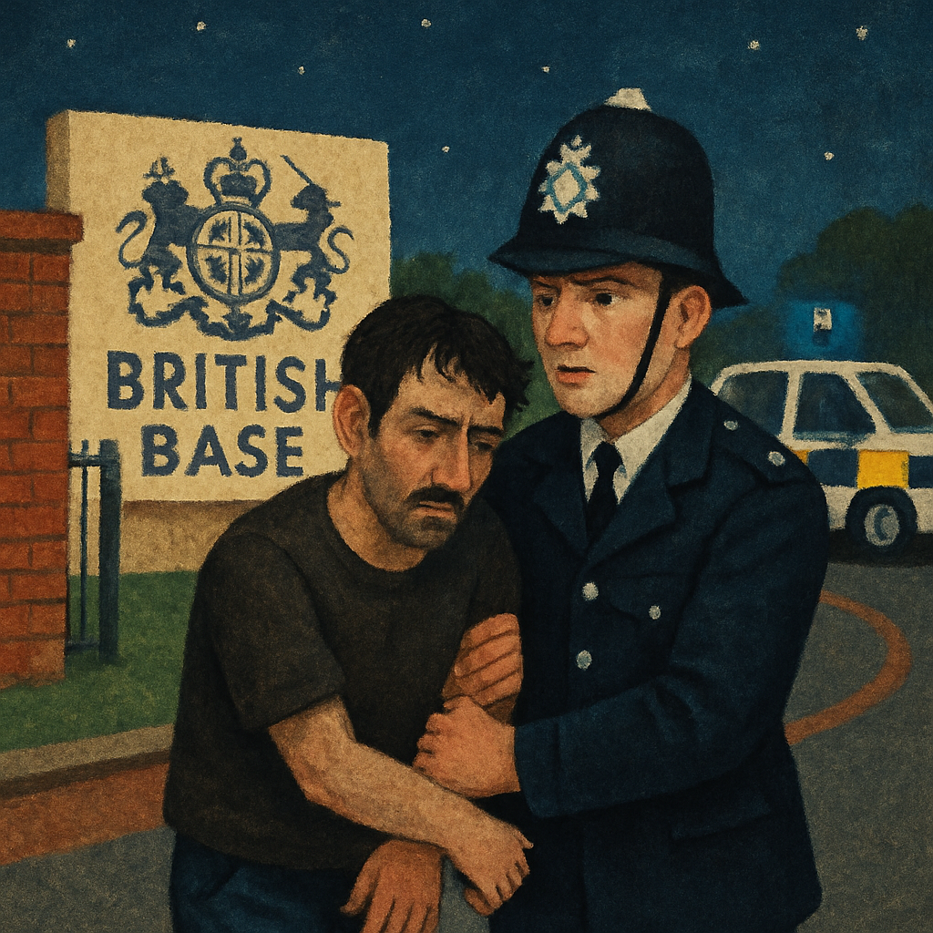 The police of the British bases in Cyprus have arrested a man in connection with 12 burglaries