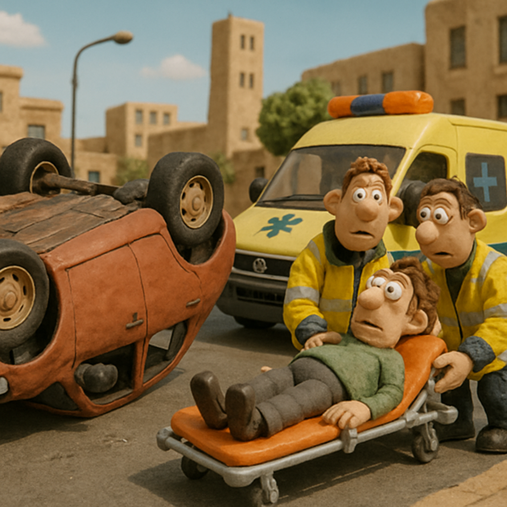 Un coche volcó en Nicosia.