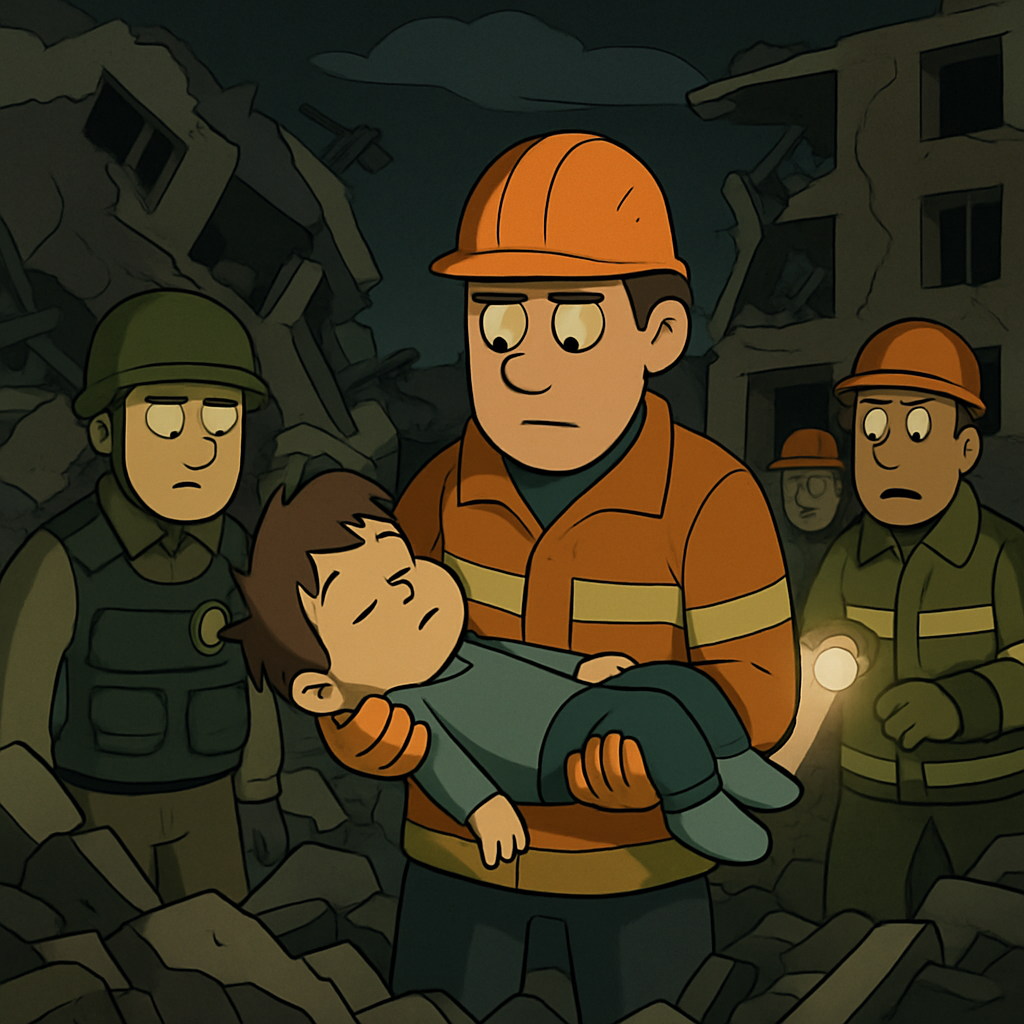 Authorities said the body of a three-year-old boy was recovered from the rubble of a destroyed apartment building after the attack