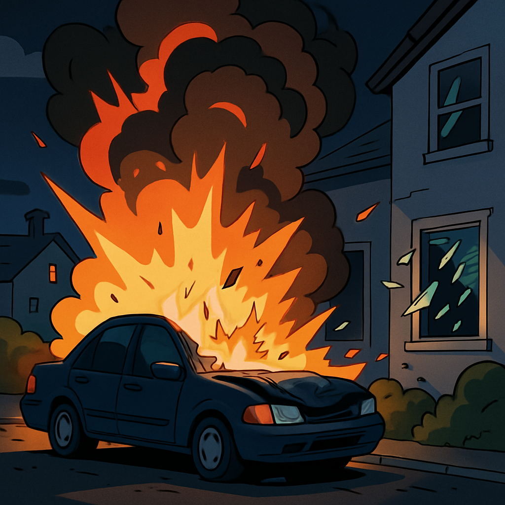 At night, a car parked near the owner's house exploded in the Nicosia area