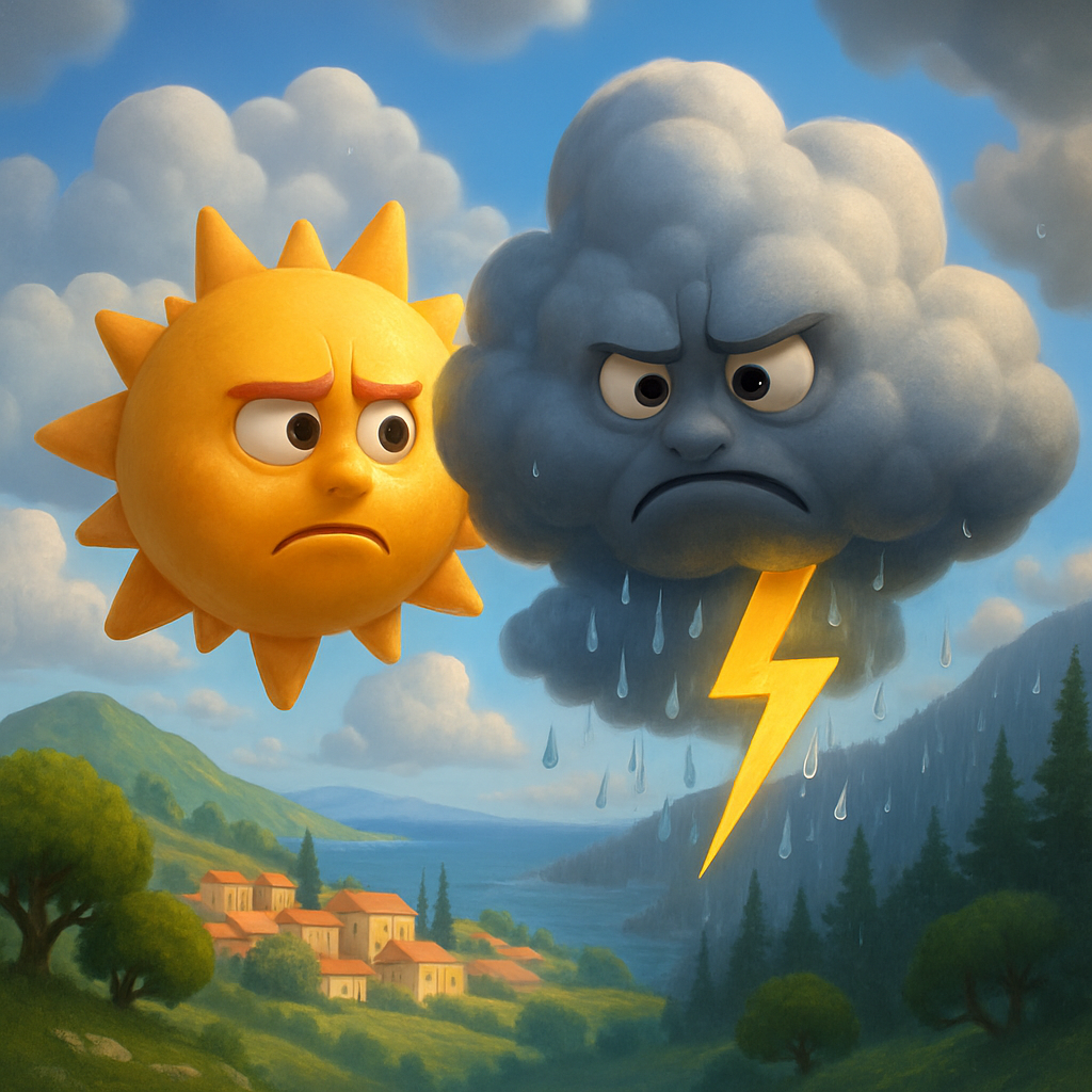 Today in Cyprus there is variable cloudiness, with scattered showers and isolated thunderstorms