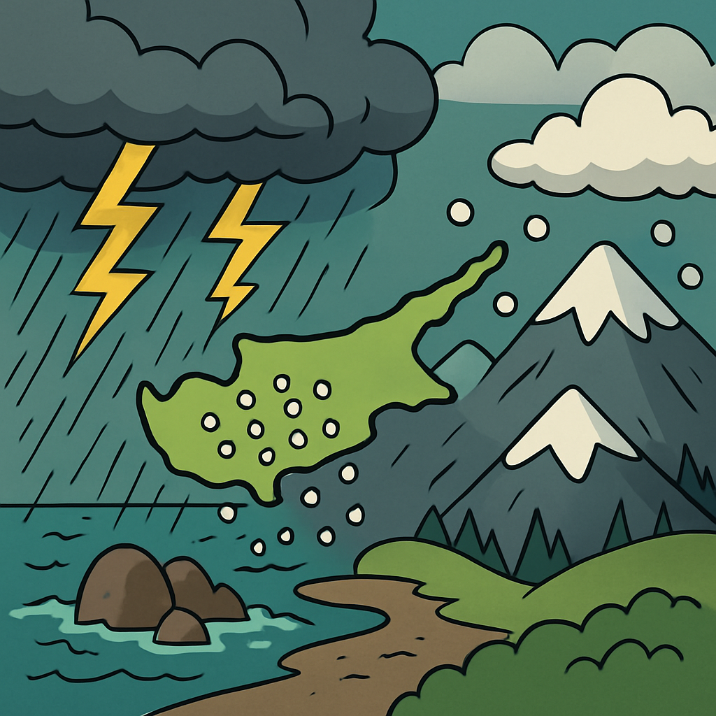 Today in Cyprus, storms are expected, bringing local rains and isolated thunderstorms
