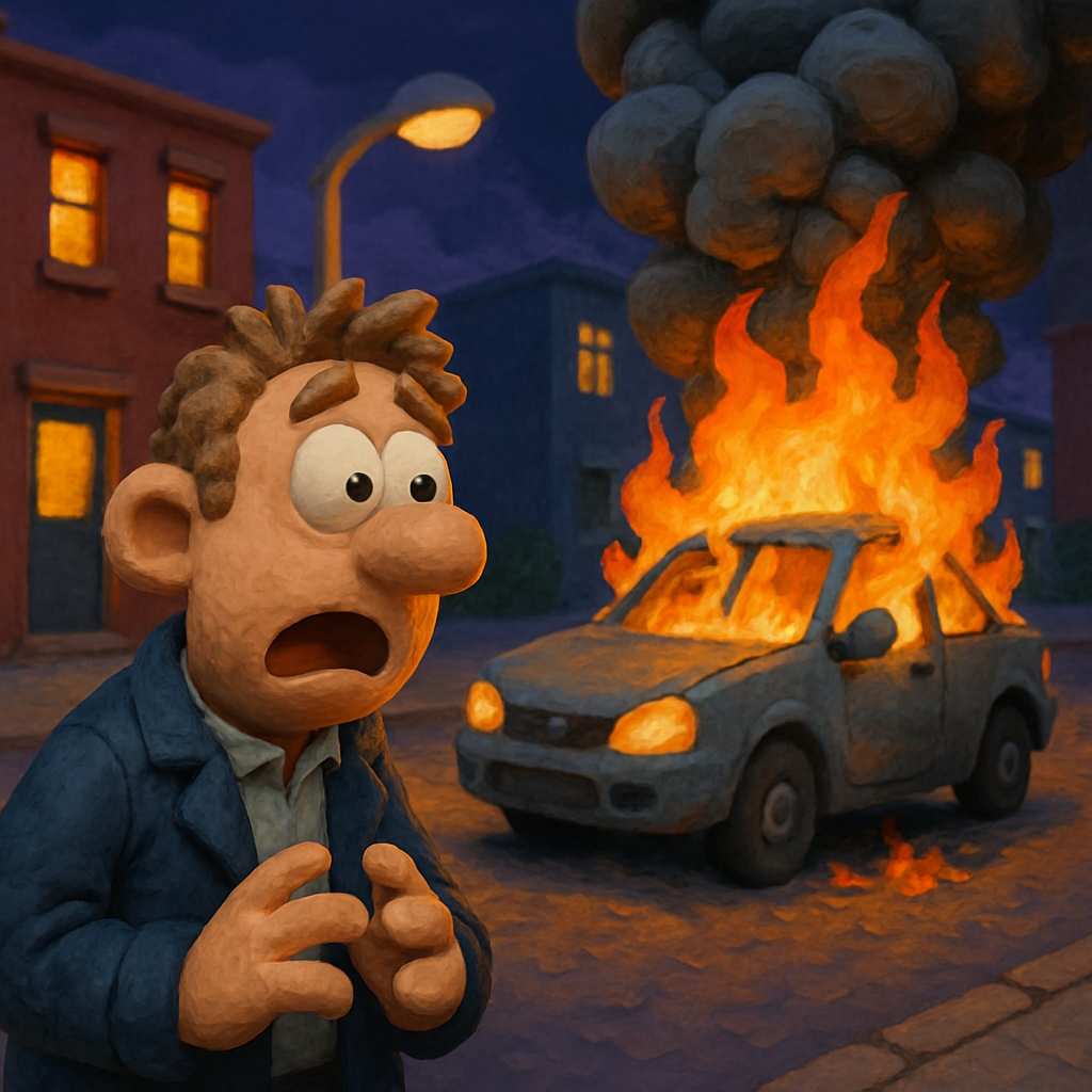 On Friday evening in Limassol, a car caught fire