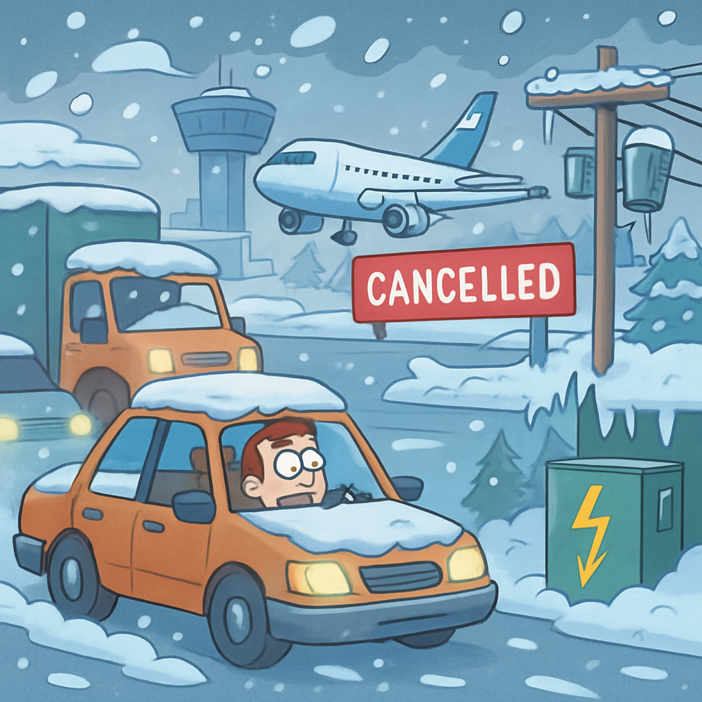 A historic winter storm resulted in traffic disruption, mass flight cancellations and power outages nationwide