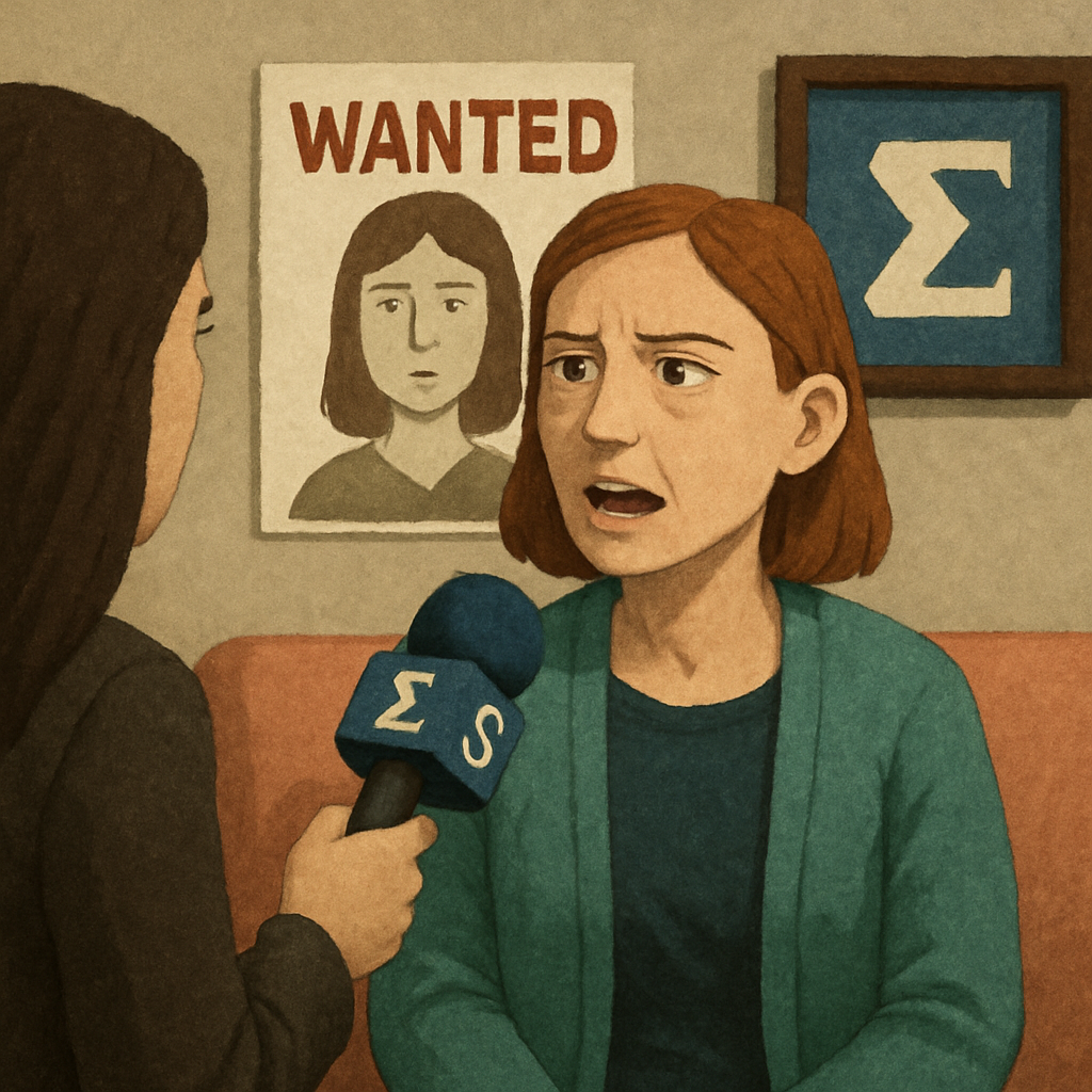 Annie Alexui, who is wanted in Cyprus, gave an interview to the TV channel SIGMA, where she stated that the police knew her whereabouts but still declared her wanted for publicity purposes