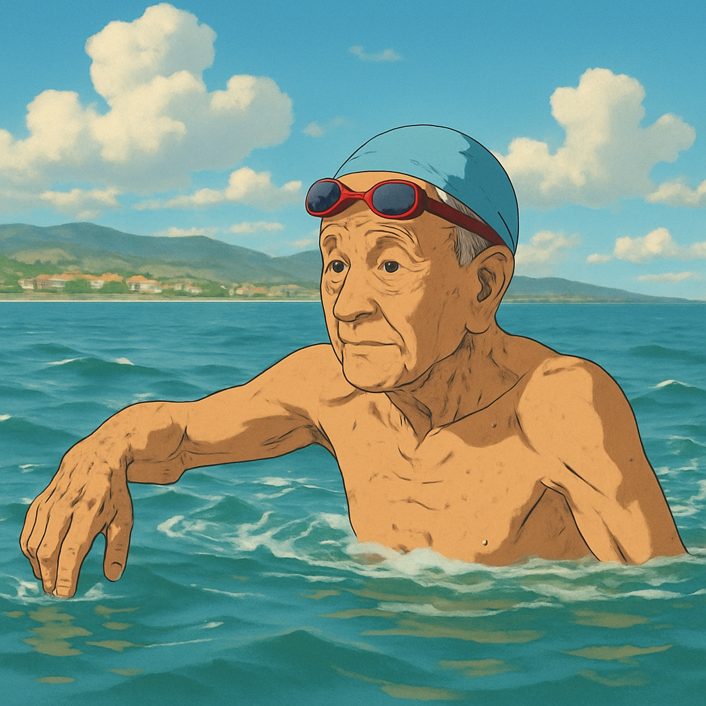 Un nadador de 93 años de Larnaca, que nada en el mar a diario, cree que el mar, el movimiento y la moderación en la comida ayudan a mantener la salud y la vitalidad