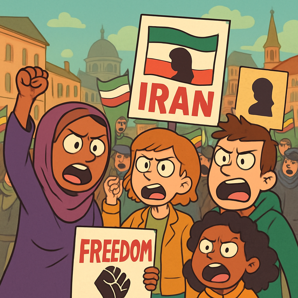 Protesters gathered in major European cities in solidarity with the ongoing demonstrations in Iran amid a communications blackout