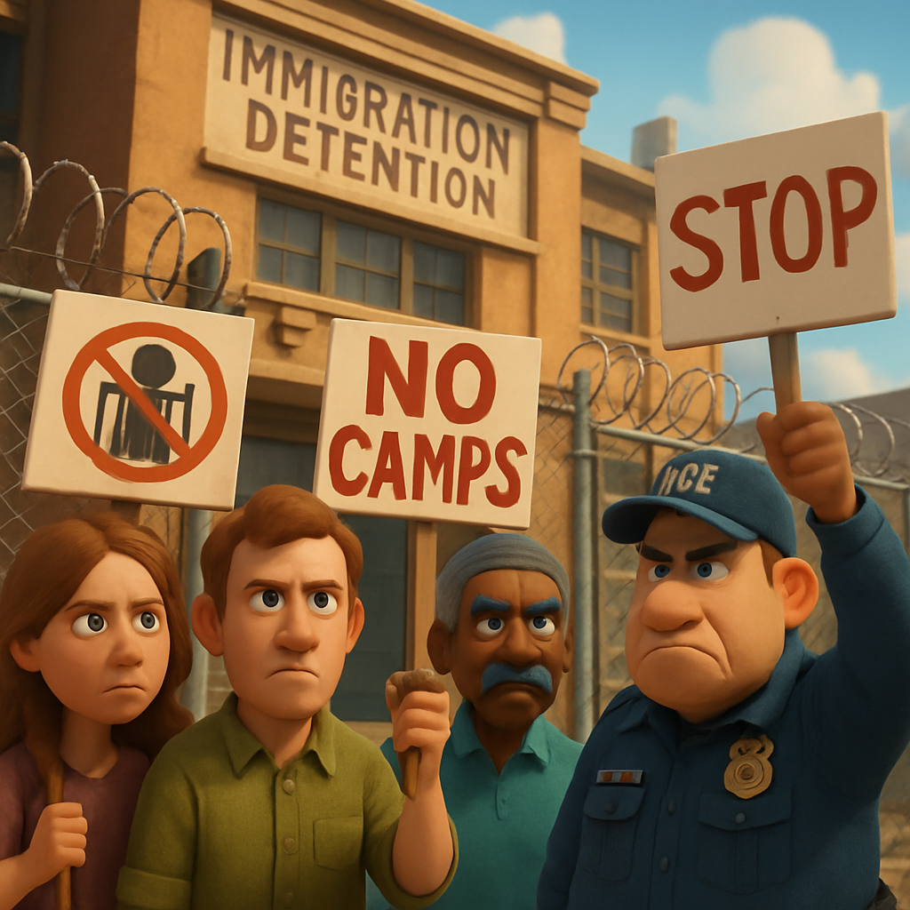 Plans to confine migrants in retrofitted buildings have ignited bipartisan dissent as the country has grown more critical of immigration officials