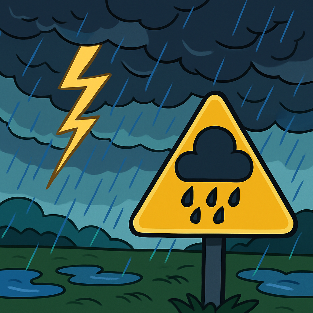 The Cyprus Meteorological Service has issued a 'yellow' warning for rain and strong thunderstorms, which will be in effect today from 21:00 until 21:00 on Monday