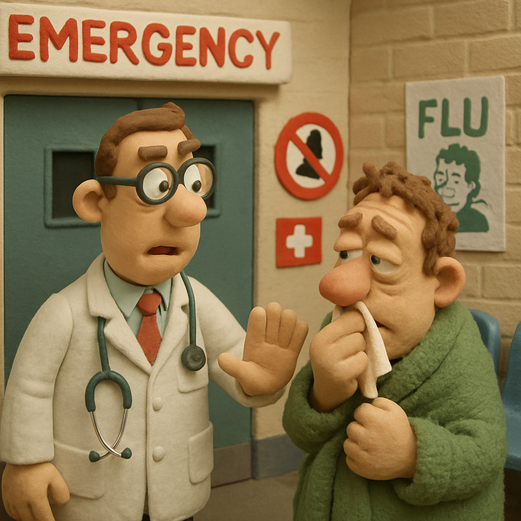 The Cyprus Health Service asks patients not to go to emergency departments with the flu, as these departments are exclusively for life-threatening cases or emergencies.
