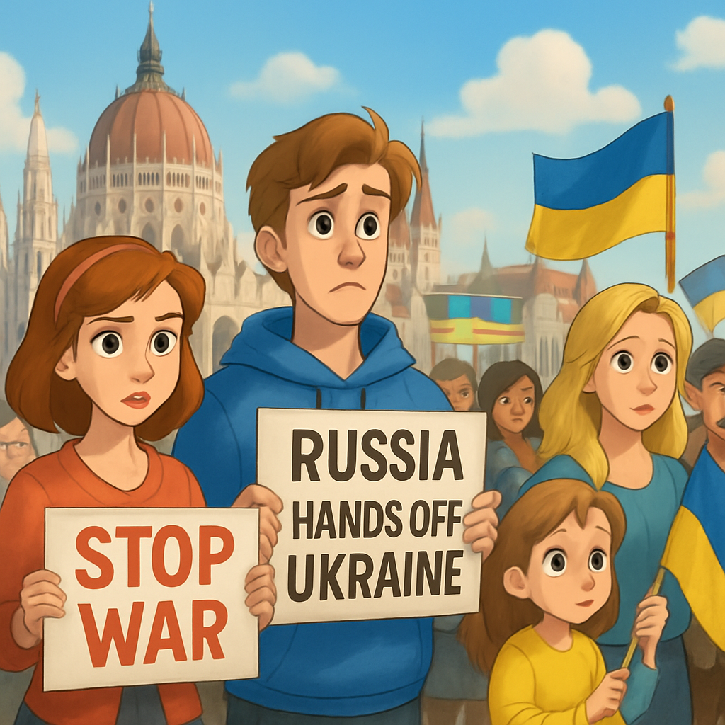 Civil organisations rally in Budapest to mark four years of Russia's full-scale invasion of Ukraine