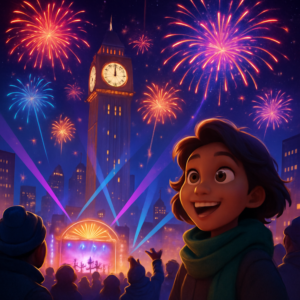 As clocks struck midnight, cities around the world celebrated the New Year with concerts, fireworks and light shows