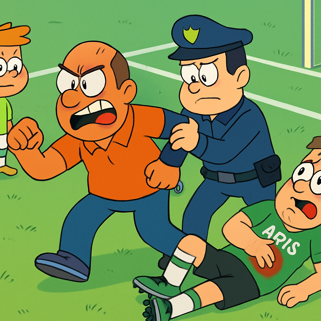 In Cyprus, a man was arrested for causing grievous bodily harm to the academy coach of 'Aris Limassol' during a children's match