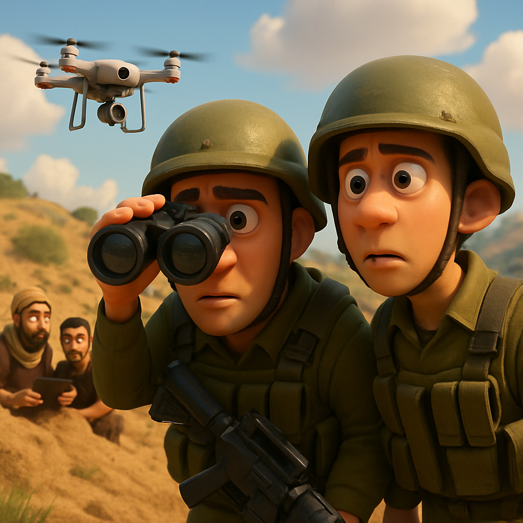 Israel's military said it had spotted suspects who were operating a drone that posed a threat to its troops