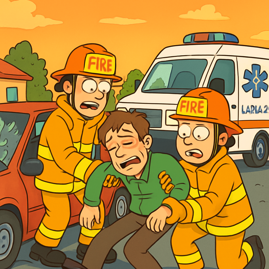 In Aradippou, firefighters freed a person trapped in a vehicle after an accident