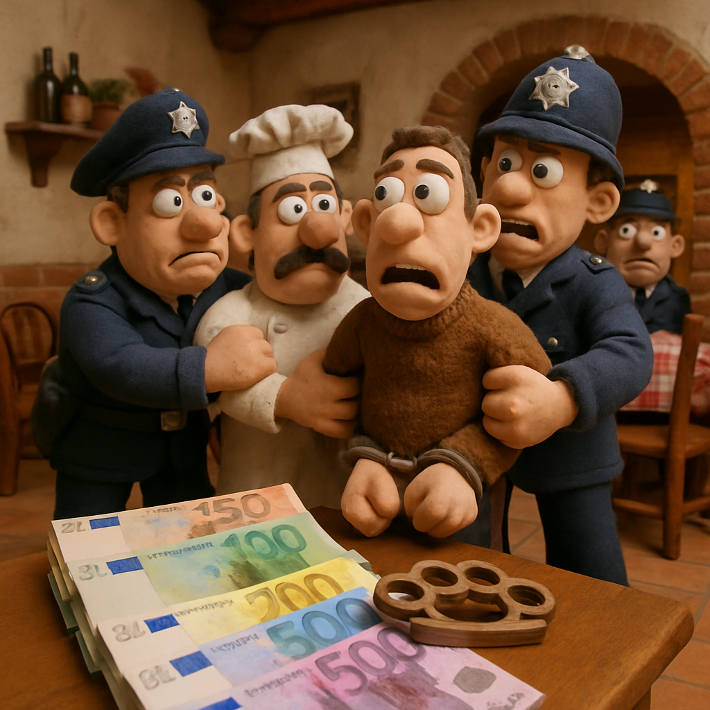 During a raid in a restaurant in Paphos, the police confiscated knuckle dusters and 23,810 euros in cash, and four people were arrested