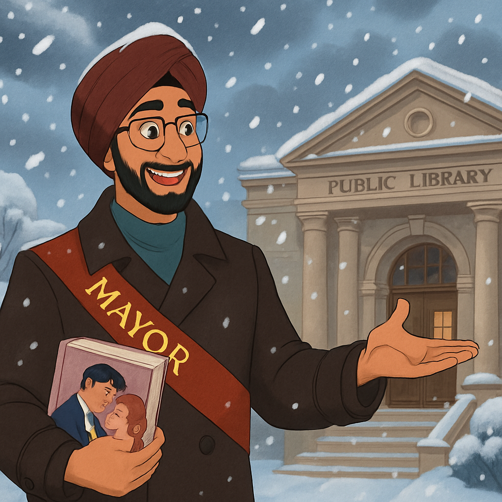 As a snowstorm arrived, Mayor Zohran Mamdani reminded New Yorkers that they could access the romance series that inspired the TV show through their public library