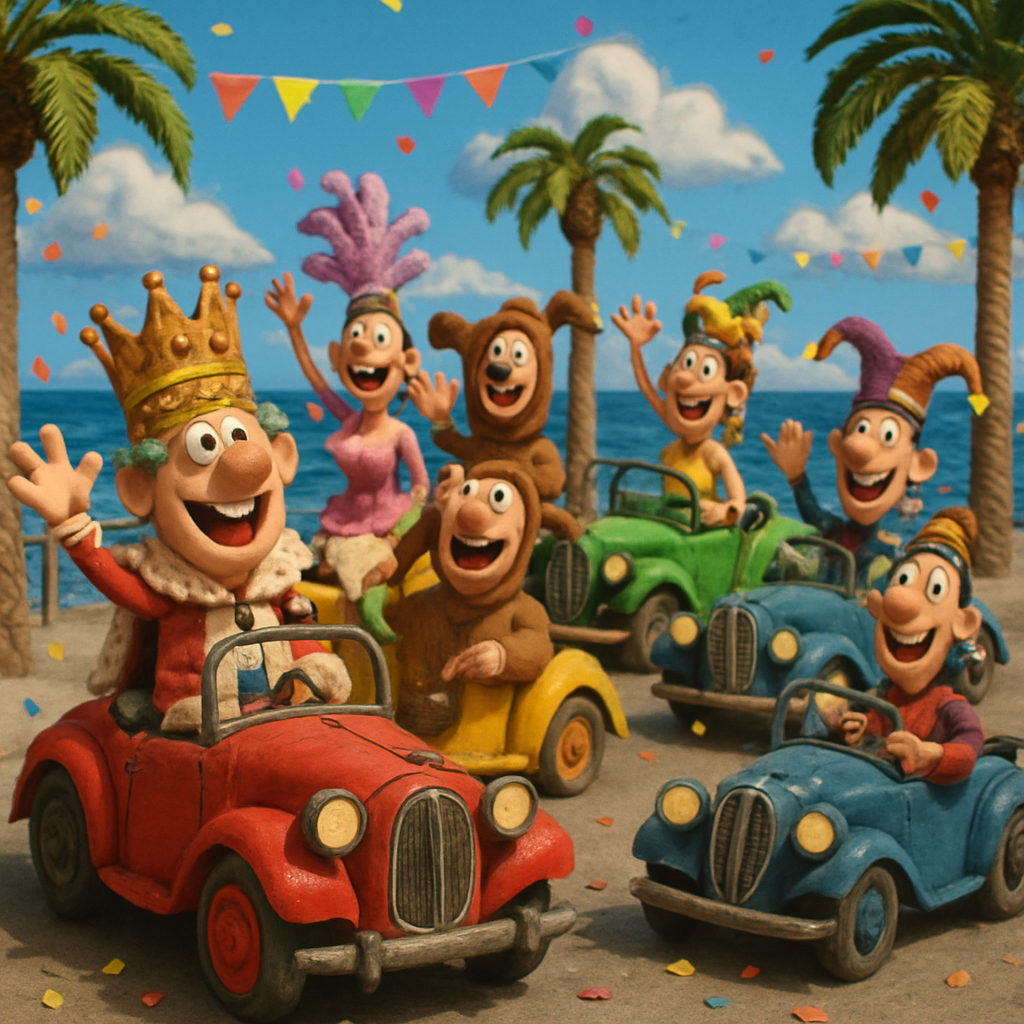 Carnival on retro cars on the waterfront of Limassol ❤️