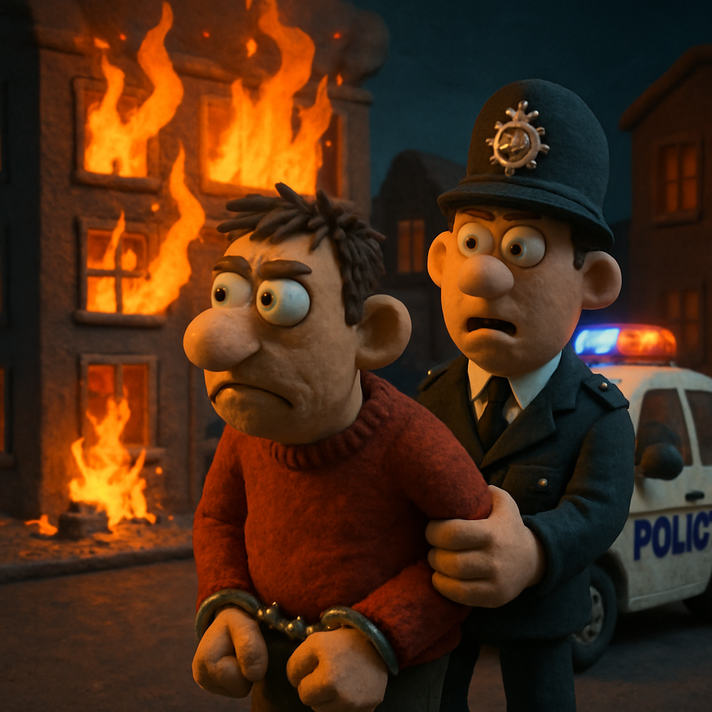 A man suspected of setting fire to a building has been arrested in Nicosia.