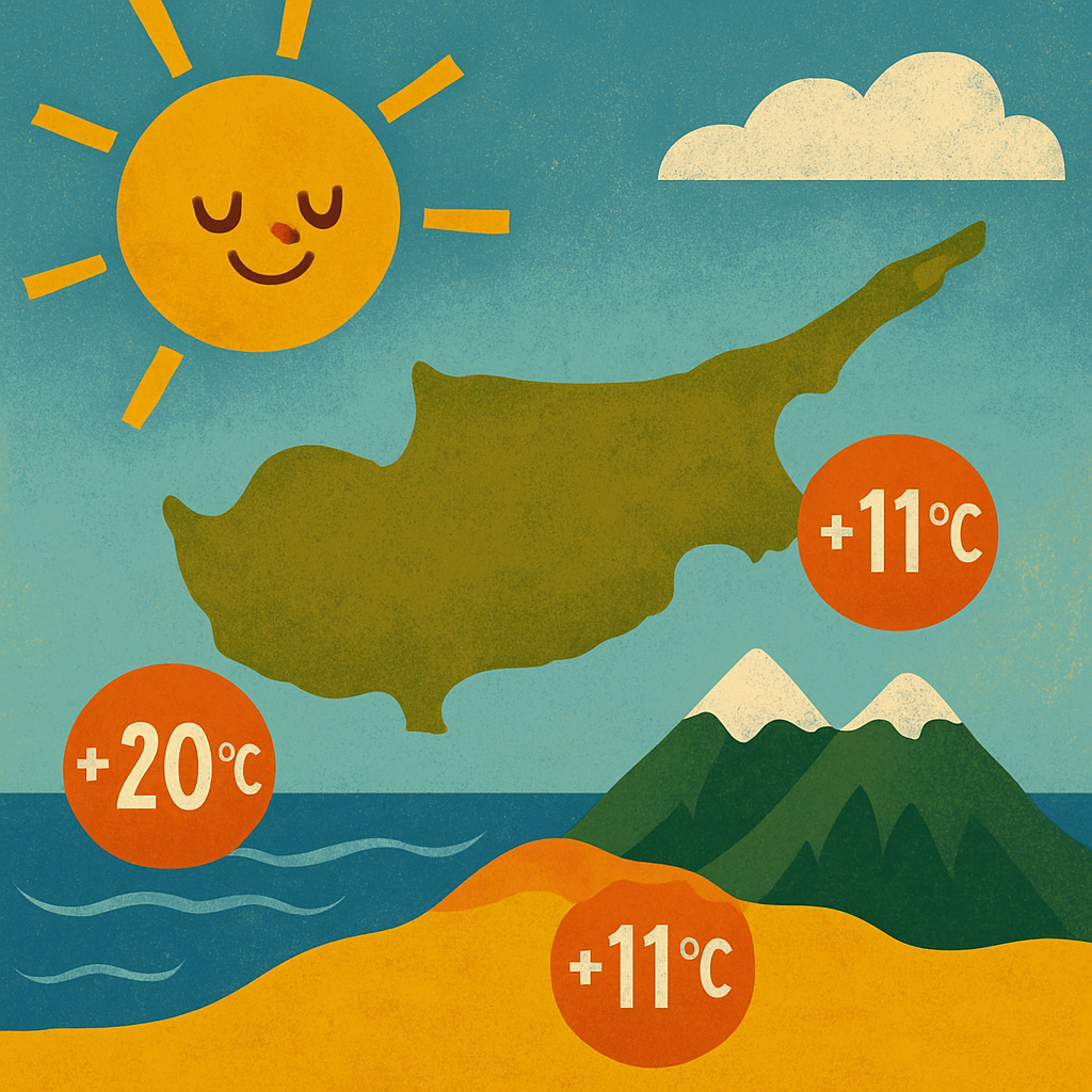 Today in Cyprus, it is mostly clear