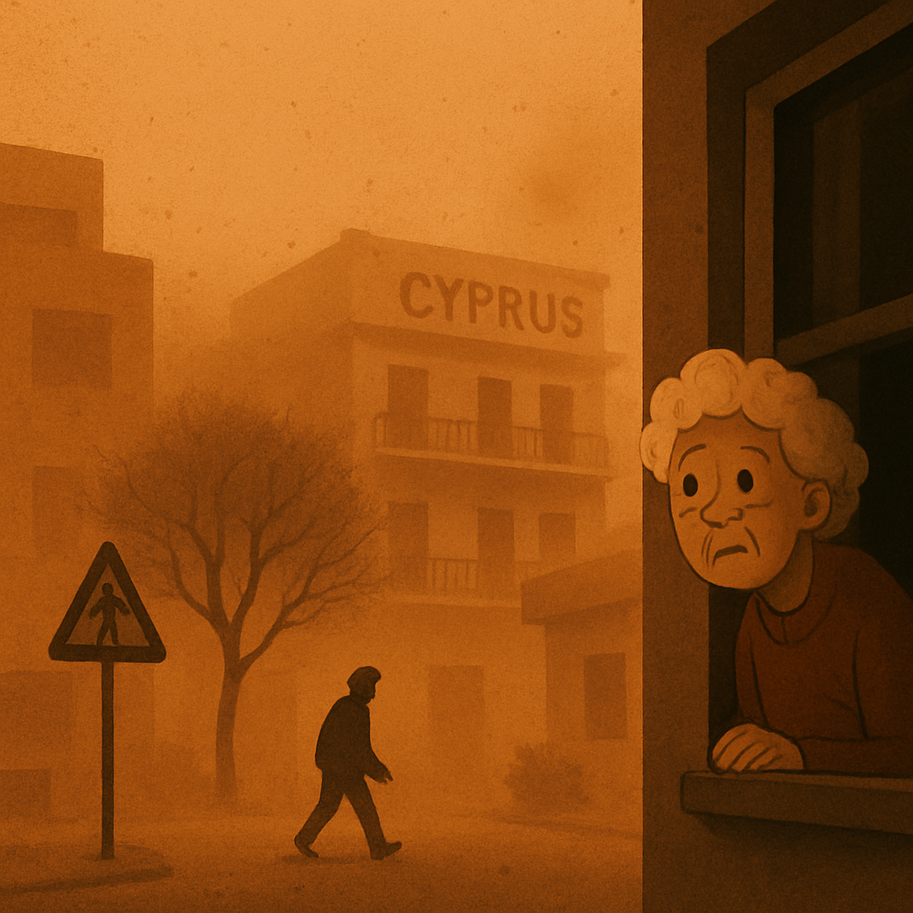 On Monday in Cyprus, a high concentration of dust was recorded, prompting authorities to recommend that vulnerable groups stay indoors.