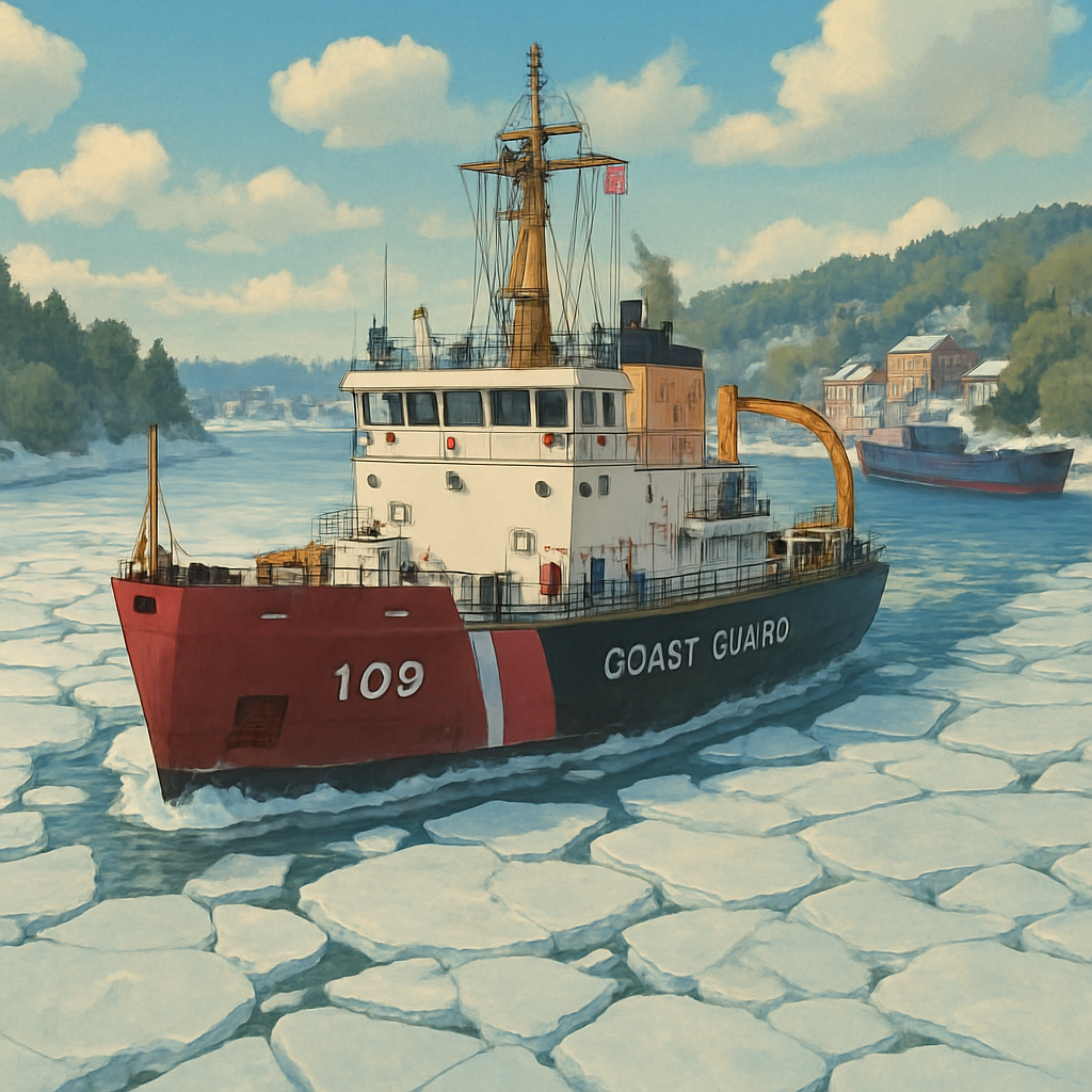 The Sturgeon Bay, a 140-foot Coast Guard icebreaker, has been clearing paths through the crystallized river so that boats carrying supplies can reach the communities counting on them.