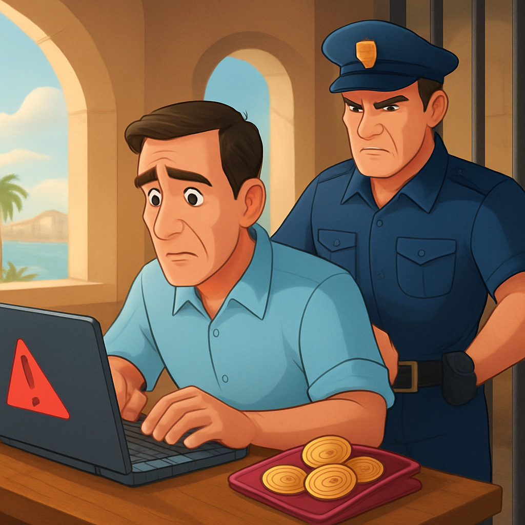 In Larnaca, a man was sentenced to 2 years in prison for online fraud and stealing 10,000 euros.