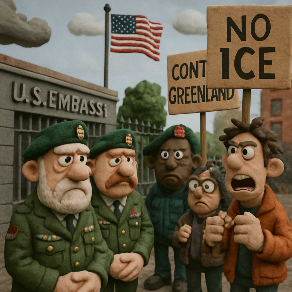 Danish veterans held a silent protest at the US Embassy in Copenhagen after Trump belittled allied sacrifices and talked of controlling Greenland